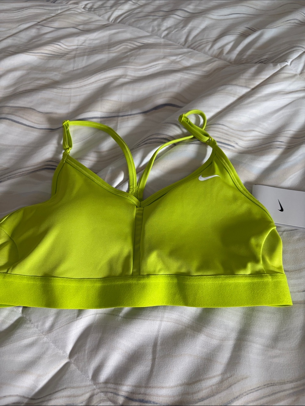 Nike Neon Lime Green Strappy Sports Bra